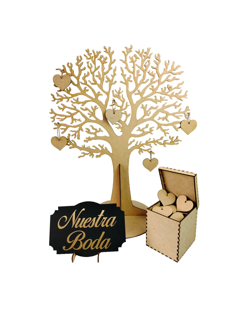 Árbol de Firmas Premium para Boda - 100 Corazones