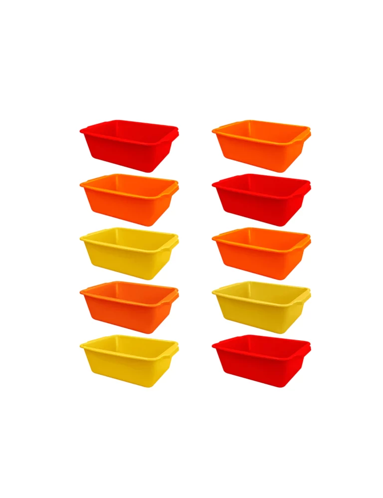 10 Cajas Almacenamiento - Charola Grande De Plástico